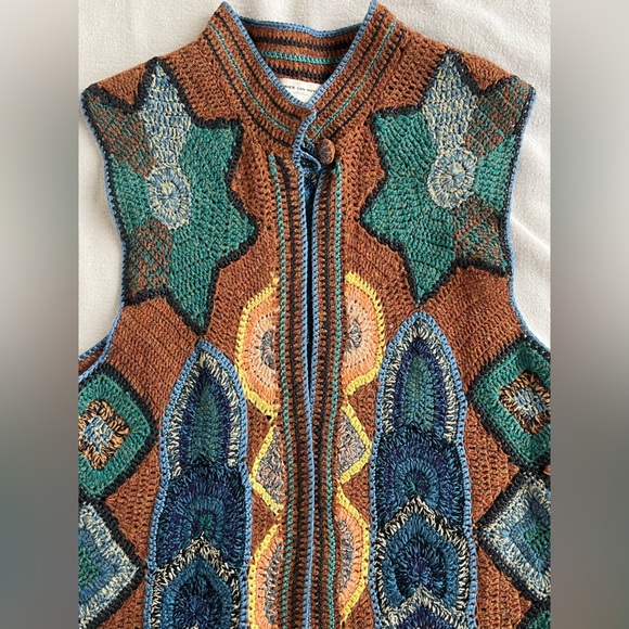 Dries Van Noten Hand Knit Crochet Longline Vest - Picture 2 of 14
